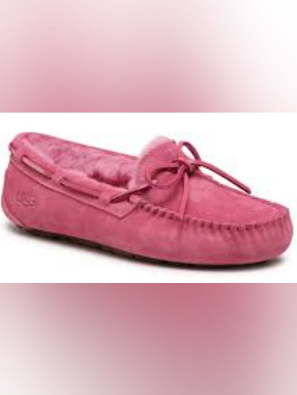 UGG Women's Dakota Pink Suede Moccasin Loafers Size 7 Used Excellent
